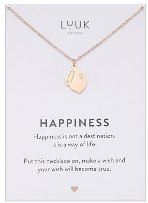 LUUK LIFESTYLE Mädchen I Damen Halskette mit Zitrone Anhänger als kleines Statement, hautfreundliches und modernes Modeaccessoire, Rosé