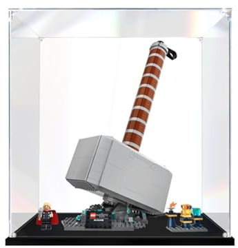 XDHVBES Acrylic Display Case Compatible with Lego 76209 Thor's Hammer Model, Lego Storage Organizer Containers, Construction Toy Display Box, Transparent Display Shelves(Display Box only) (2mm)
