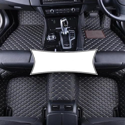DZSYINGCHUSM Auto Fußmatten Für Hyundai H-1 H1 2011 2012 2013 2014 2015 2016 (7 Sitze) Auto Fußmatten RHD Teppiche Auto Innen Zubehör Antirutschmatten (Color : Schwarzbeige)