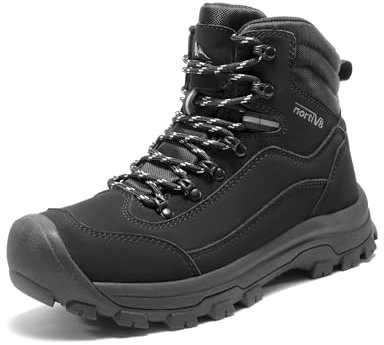 NORTIV 8 Damen Wanderschuhe Wasserdicht für Trekking | Fußgewölbeunterstützung Langlebige Stoßdämpfend Rutschfest Rucksackstiefel Outdoorstiefel für Camping Trail Wandern Klettern