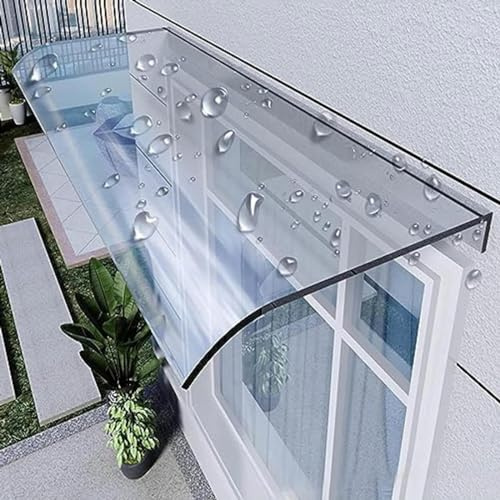 Vordach Für Haustür,vordach Haustür Glas, Polycarbonat- Überdachung Haustür,vordach Haustürdach Pultvordach 3,5mm Dick,für Draußen Haus Balkon Garage Fenster,transparent-40x200cm/15.7 x79in