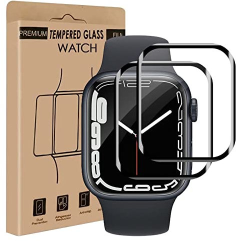 Carantee 2 Stück Schutzfolie für Panzerglas für Apple Watch Series 7/8/9 45mm, HD Klare Anti-Schmutz iWatch 45mm Schutzglas, Wasserdicht kompatibel Sensitive Touch Apple Watch 45mm Displayschutz
