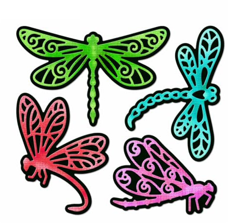 XMZZMX Shadow Libellen-Insekten-Stanzformen für Kartenherstellung, Papierprägung, Metall-Stanzschablonen-Set, Vorlagen, Aufbewahrungstaschen, Zubehör, Fotorahmen, Album, DIY, Scrapbooking,