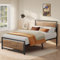 Bealife Plattformbett 120 x 200 cm, Metallrahmenbett 35 cm hoch, Bett mit Holz- und Metallrahmenunterstützung, geräuscharm, robust (Retro, 120x200cm)