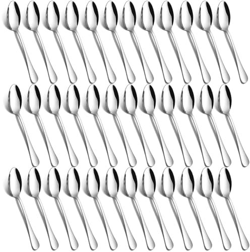 Cuillere a cafe Set de 36, Set de cuillere en acier inoxydable PionStar, (5.5/14cm), Lavable au lave-vaisselle, Petite cuillère à dessert/Cuillere a glace/Petite cuillère pour la maison