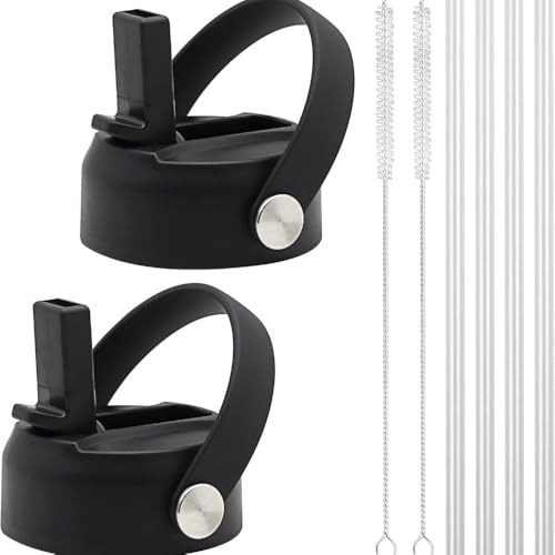Straw Lid Compatible with For Wide Mouth12Oz 18Oz 32Oz 40Oz 64Oz,Replacement Lids with Straw,Flex Straw Cap Top Big Mouth Lid Accessories Straw Cap EasyTo Use Clean and Hygienic (2)