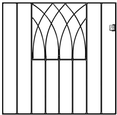 ABBEY Modern Metal Garden Gate Galvanised Wrought Iron Style Pedestrian Gate (914mm GAP x 812mm High ABZP32)