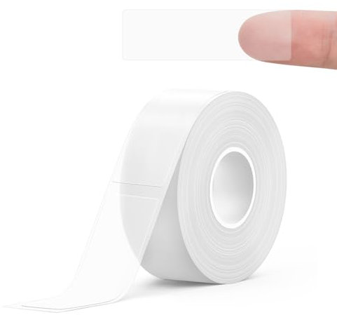 Nastro per etichette personalizzato, 15 x 40 mm, nastro termico per etichette, per casa, ufficio, scuola, 180 etichette (trasparente) (trasparente)