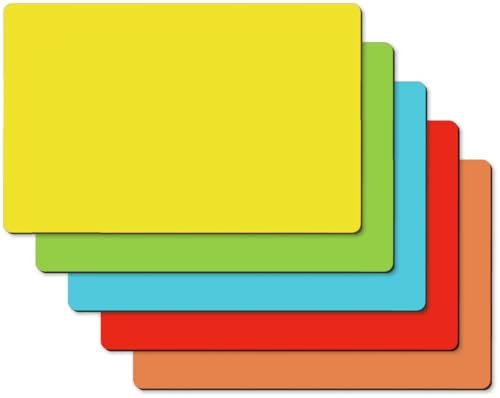 SIGEL MU103 Magnetic Notes, 25 Stück, 10x15 cm, beschreibbare magnetische Moderationskarten, je 5 Stück in den Farben blau/gelb/grün/orange/rot, zur Markierung und Anheftung an Whiteboards