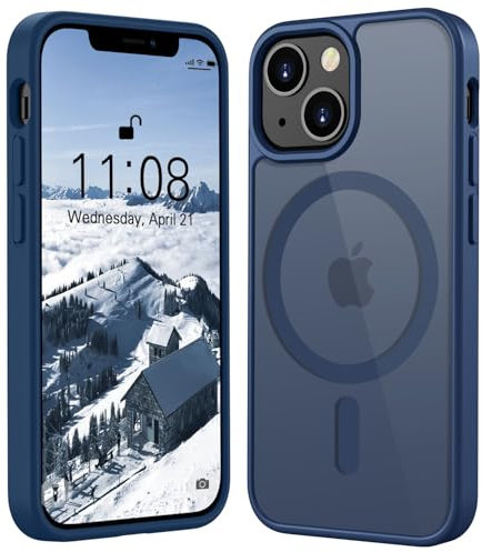 ORDA Magnetic Case for iPhone 13 mini Case Compatible with MagSafe,Military Shockproof Ultra Slim Translucent Matte Cover for iPhone 13 mini Phone case Scratch & Fingerprint Resistant -5.4 Deep Blue