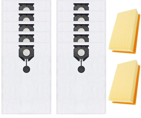 NT 30/1 Staubbeutel Filter Zubehör set für Kärcher NT 30/1 Tact L NT 30/1 Ap L NT 30/1 Tact/Ap Te L 30 L Staubsauger Staubsaugerbeutel Ersatzteile Ersatzfilter (10 Beutel + 2 Filter)