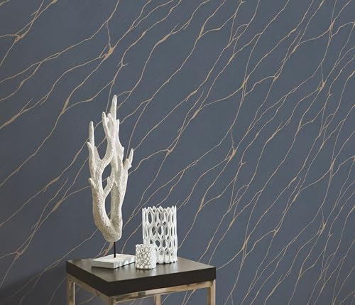 Strukturtapete 10440-08 Vliestapete Grafik 0.53 x 10.05 m Erismann Opus Blau