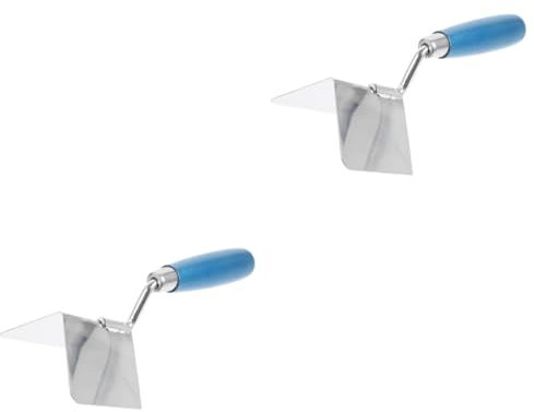 UKCOCO 2st Männliche Hörner Trockenbau Reparieren Innere Schrauben Trockenbauanker Regel Im Freien Finisher Wand Maurer Spachtelputz Flache Kelle Eckkelle Beton Auslauf Rostfreier Stahl