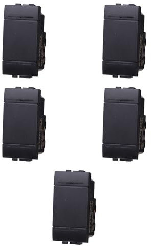 5 MODULI INTERRUTTORE 16A, NERO, COMPATIBILE CON BTICINO LIVING, MODULI E FRUTTI 100% COMPATIBILI, MATERIALI DI ALTA QUALITA'
