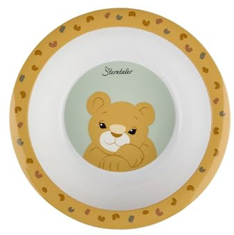 Sterntaler Kinderschale Giraffe & Löwe – Robuste & lebensmittelechte Brei- oder Snackschale – Mit rutschfestem Sockel für sicheres Essen – Für Babys & Kleinkinder - Geschenk, blassgrün