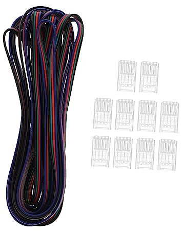 Holibanna Rgb Led Streifenverbinder 4-polig Lötlos 10mm Transparent Für Selbstgemacht Beleuchtungsprojekte 10 Stück