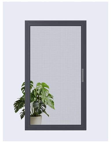 Generisch ​​Stabiles, abnehmbares Sicherheitsgitter – nach innen öffnendes Fenstergitter mit Schloss, Rautengitter (Gute Sichtbarkeit, leicht zu reinigen)​(350x500mm)