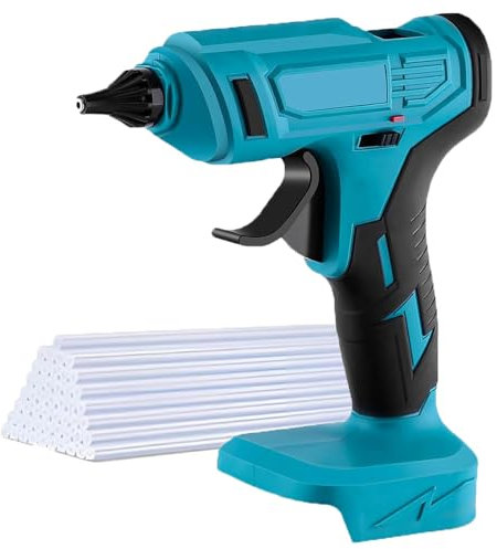 Hot Glue Gun with 10PCS 3mm x 110mm Glue Sticks | Compatible with Makita 18V Battery | with Nozzle | DIY Tool | for Art & Craft | Quick Home & Office Repair, Without Battery & Charger