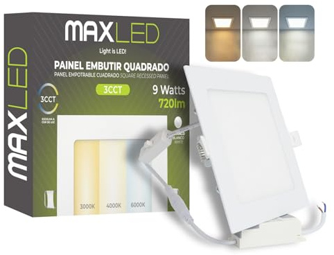 Maxled, Light is Led! 9W LED Einbaustrahler 230V 145mm, 720LM Spots Deckenleuchte Nicht Dimmbar 3000K-6000K Warmweiß Neutralweiß Kaltweiß Flach Deckenspots Einbauleuchten Lochmass 135mm Aluminium