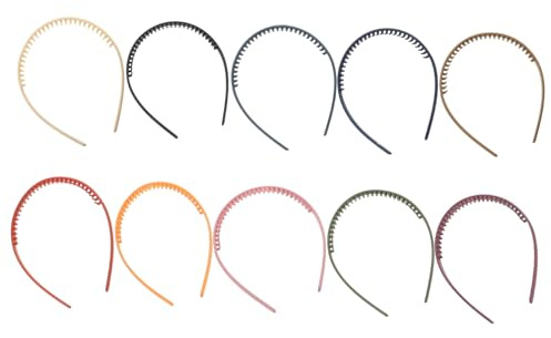 DECORNIJIA 10 Stück Teiliges Kunststoff haarband Zähnen Bunte Haarschmuck accessoires für Mädchen und Frauen Modische Leichte Stirnbänder für Alltag Party Hochzeit und Fotoshootings
