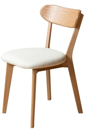 YESWOOD Esszimmerstuhl Massivholz Eiche, Küchenstuhl mit ergonomischer Rückenlehne & gepolstertem Sitz, Holzstuhl für Esszimmer, Küche, Wohnzimmer, Büro, Schlafzimmer, 47,5 x 55 x 78 cm Natur