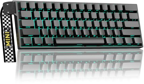 AULA MINI60 Wireless Gaming Keyboard,BT5.0/2.4GHz/Wired,Hall Effect Magnetic Switches,0.01mm RT Accuracy,Adjustable Actuation,8KHz Polling,RGB,WEB Driver,60% Percent Mechanical Keyboard (Black)