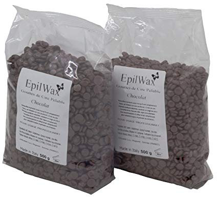 Epilwax S.A.S Perles (pastille) de Cire à Épiler Pelable Chocolat 1kg Cire epilation sans bande de Qualité Professionnelle