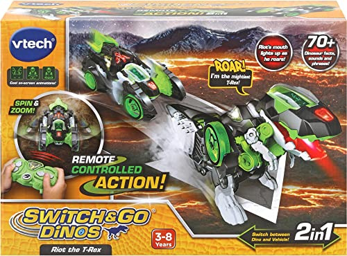 VTech Switch and Go Dinos Riot the T-Rex, Green, 1 Count (Pack of 1)