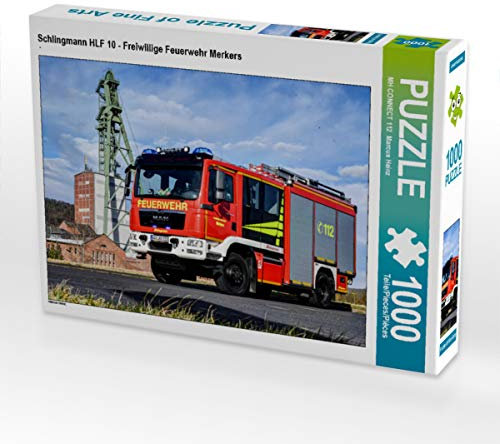 CALVENDO Puzzle Schlingmann HLF 10 - Freiwillige Feuerwehr Merkers 1000 Teile Lege-Größe 64 x 48 cm Foto-Puzzle Bild von M. Heinz
