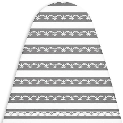 Encasa Homes di ricambio Copri asse da stiro con imbottitura in feltro da 3 mm, coulisse di serraggio (si adatta a schede standard Medium di 112 x 34 cm) riflettente al calore, stampato - Grey Bunting