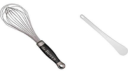 DE BUYER -2610.25 -fouet professionnel fils inox goma 25cm & 4745.30 -spatule blanche en polyglass l. 30cm