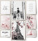 BLCKART Lot de 8 posters Infinity Rose Love - Élégants - Double face - Fleurs roses - Pour salon, chambre à coucher, bureau - Décoration (taille L | 2 x A3 | 4 x A4 | 2 x A5 | Sans cadre - Rose Love)