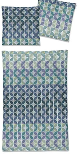 Irisette Mako-Satin Bettwäsche Set Bettwäsche 2 teilig Bettbezug 155 x 220 cm Kopfkissenbezug 80 x 80 cm EOS 8346-10 türkis