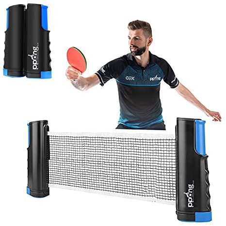 Ping Pong Net, Play Anywhere PPong Retractable Table Tennis Net for Any Table, Portable Ping Pong Net Adjustable Any Table Travel Holder Indoor Outdoor Sports