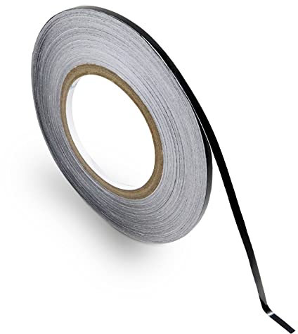 Nastro adesivo per piastrelle in lamina d'oro, metallizzato, per piastrelle, cuciture autoadesive, impermeabile, per pareti, armadi, cucina (0,5 cm x 50 m, nero)