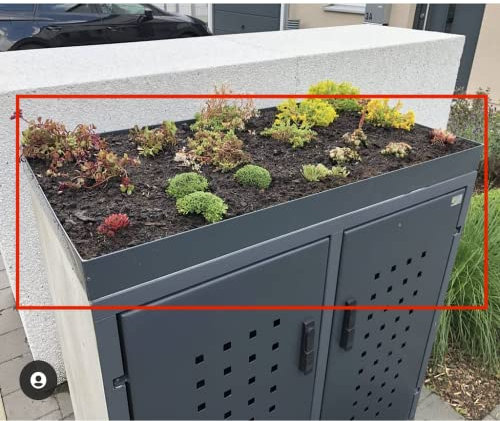 MY-MÜLLTONNE Aluminium Pflanzwanne für 2er 240 L Beton Mülltonnenbox (Pflanzdach)