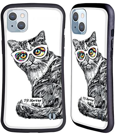 Head Case Designs Offizielle P.D. Moreno Kaetzchen 11 Schwarze Und Weisse Katzen Hybride Handyhülle Hülle Huelle kompatibel mit Apple iPhone 14 Plus