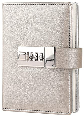 NectaRoy Mini Tagebuch mit Schloss, PU Leder Taschentagebuch, Reisetagebuch zahlenschloss, Notizbuch Notizbücher Abschließbar für Frauen Männer Student und Geschenk, Größe 10x14CM