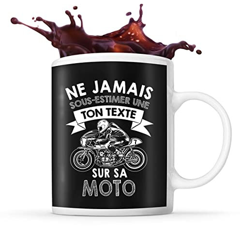 Mug moto Prénom métier âge Personnalisable | Tasse drôle pour Femme Motarde | idée cadeau anniversaire Noël