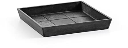 Ecopots Untersetzer für Blumentopf Rotterdam Dunkel Grau - Außen 18 x 18 cm/Innen 15 x 15 cm - Unterteller für Pflanzentopf aus Recycling Kunststoff - Topfuntersetzer modern für Indoor und Outdoor