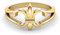 925 Sterling Silber Fleur de Lis Ring Saints Ring Französische Lilie Blumenring (Gold-Vermeil, 52)