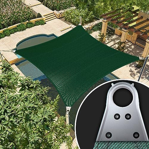 Amgo AGSRR Sonnensegel, rechteckig, 40,6 x 61 cm, Grün, UV-Schutzfaktor 50+, für Terrasse, kommerzieller Standard, 260 g/m², strapazierfähig, 98 % UV-Blockierung, 5 Jahre Garantie