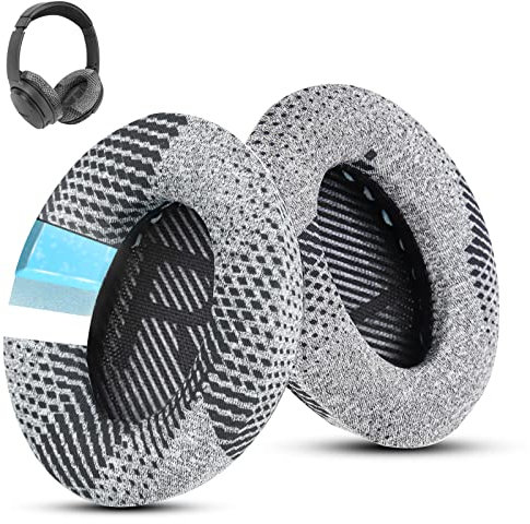 Wzsipod Cooling-Gel QuietComfort 35 / QC 35ii Ersatz-Ohrpolster für Bose Kopfhörer, Kompatibel mit Bose QC45 QC35 QC25 QC2 QC15 / Around-Ear 2 AE2i AE2w / SoundTrue & SoundLink Serie (Gray Fabric)