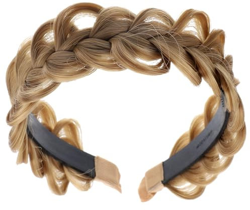 minkissy Geflochtene Haar-Stirnbänder Haar-Perücke Haarreifen Geflochtenes Stirnband Zopf Geflochten Mit Zähnen Haarband Haar-Styling-Zubehör Für Frauen Und Mädchen