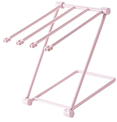 SIYANO Plastic Clothes Drying Racks Foldable Dish Drainers Drying Rack Multiuse Draining Rack Indoor Countertop Dishes Drying Rack for Store Water Cups, Feeding Bottles(Light Pink)
