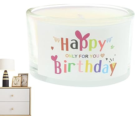 Facynde Geburtstagskerze im Glas, Sojawachs-Kerze im Glas Alles Gute zum Geburtstag, Praktische und Elegante Geburtstagsduftkerzen für Frau oder Freundin mit unwiderstehlichem Duft