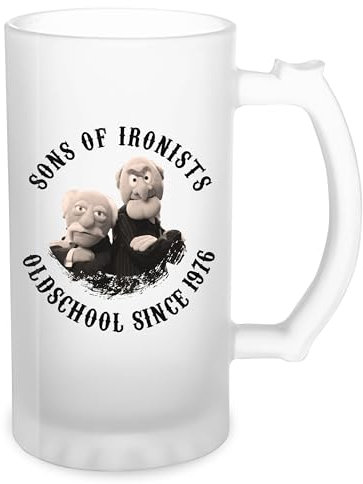 Oldtimers Star Puppets Statler and Waldorf classic lovers New Trend Fun Lustig Transparent Bierkrug Stein 500ml Tasse