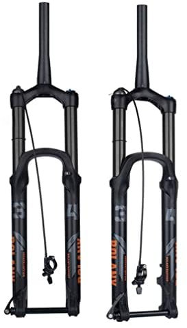 Fourche à Suspension Pneumatique Pour Vélo De Montagne 27,5 29 Pouces Débattement 160 Mm Fourche Vtt Axe Traversant Boost 15 * 110 Mm Fourche Conique 1-1/2 Réglage Du Rebond (Size:27.5inch,Color:Noir)