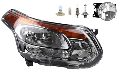 Johns, Scheinwerfer Halogen Front passend für Citroen C3 Picasso 11/2009 - H7 H1 Rechts + Nebelscheinwerfer + Leuchtmittel