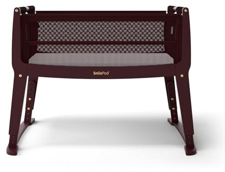 Snuz Pod Studio Next to Me Krippe – tragbares, leichtes Babybett mit Reißverschluss nach unten Wand, 3D atmungsaktive Matratze, 6 Höheneinstellungen und Komfort-Neigungsmodus – ideales Heim- und